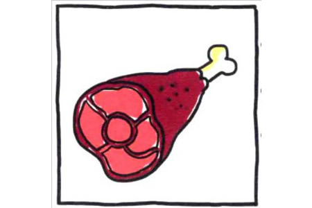四步画出可爱简笔画 超美味的鸡腿