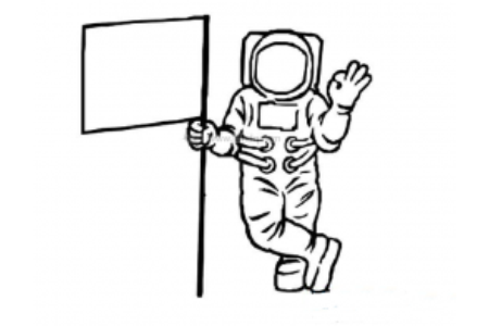 遨游太空的宇航员简笔画
