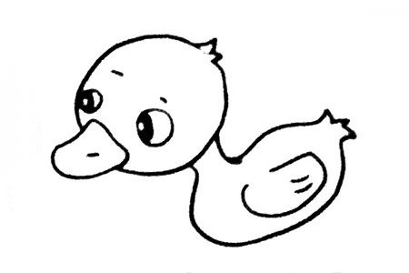 水里的小鸭子简笔画步骤