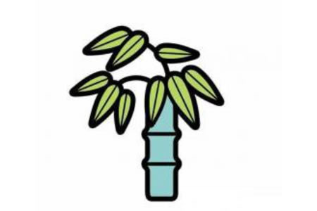 彩色翠竹简笔画图片