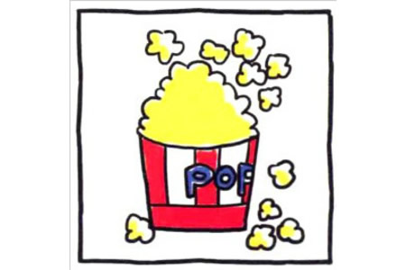 四步画出可爱简笔画 爆米花