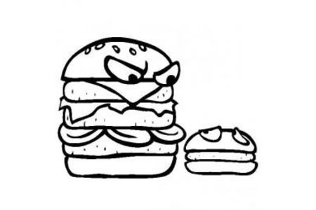 卡通汉堡简笔画图片