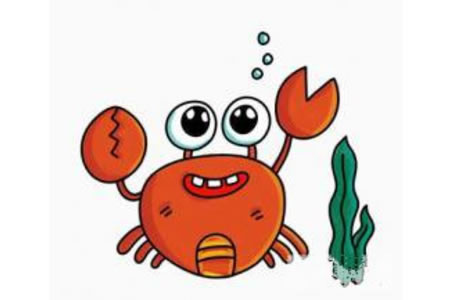 海底的螃蟹简笔画画法
