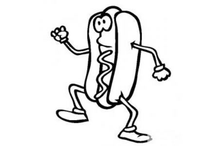 卡通热狗简笔画图片