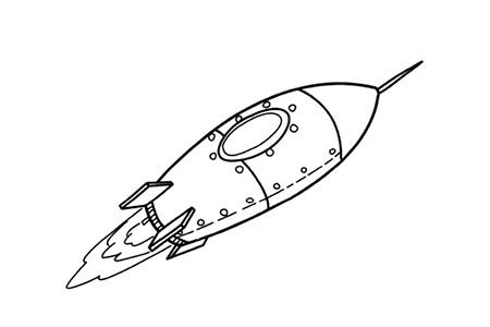 高速飞行的火箭简笔画