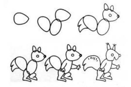 如何画小松鼠简笔画