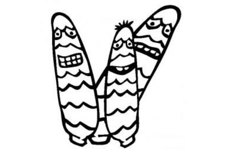 植物简笔画大全 卡通龟背竹果实简笔画图片