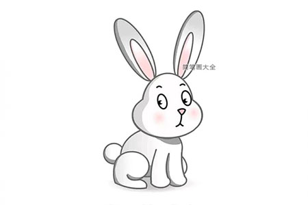 一步一步画卡通小白兔