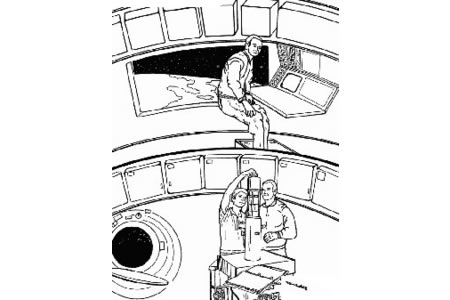 宇宙空间站简笔画图片