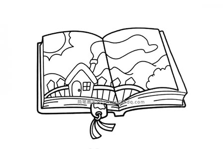 漂亮的图画书简笔画图片