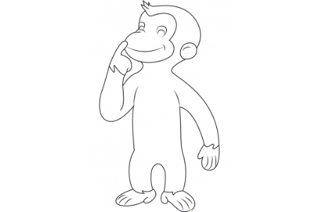 思考中的猴子简笔画图片