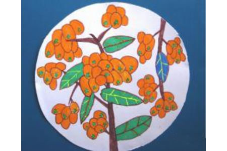 枇杷成熟了,秋天主题儿童画作品