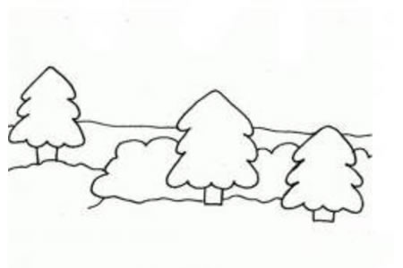 松树林简笔画图片
