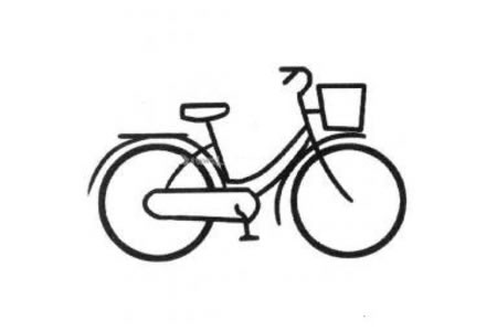 带购物篮的自行车简笔画图片