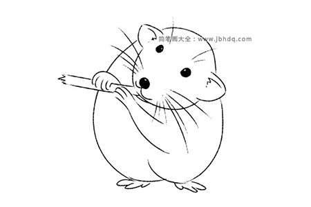 爱偷吃的老鼠简笔画教程