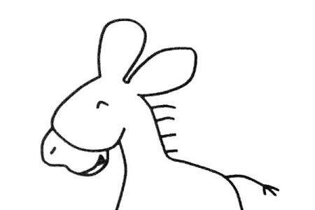 四张可爱的小毛驴简笔画图片