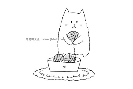 院子的猫咪们 四张可爱的小猫简笔画图片