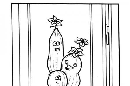 卡通仙人掌盆栽