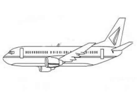 空中飞行的飞机简笔画