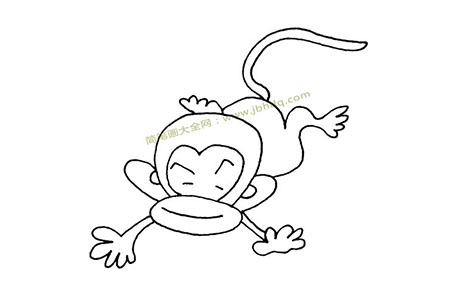 开心的猴子简笔画图片