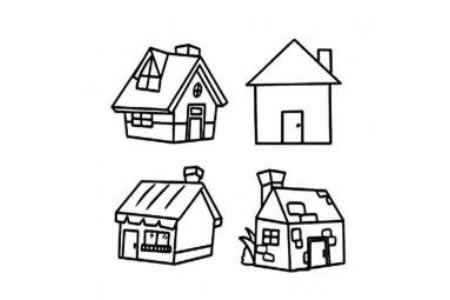 几款简单的小房子简笔画