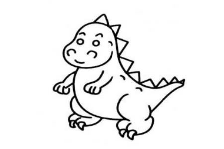 恐龙简笔画图片大全 可爱的小恐龙