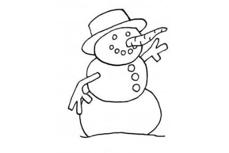 雪地里的雪人简笔画