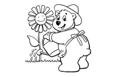 小熊浇花