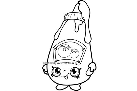 可爱的卡通物品番茄酱