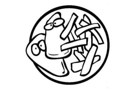 鱼和薯条简笔画图片