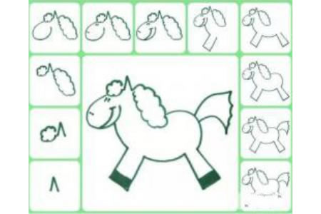 幼儿简笔画教程 小马的画法简笔画