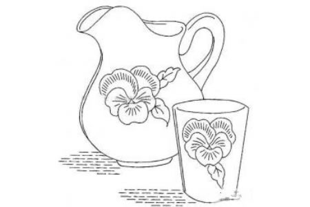 漂亮的茶壶和茶杯简笔画