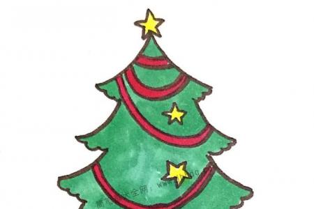 简单漂亮的圣诞树简笔画图片