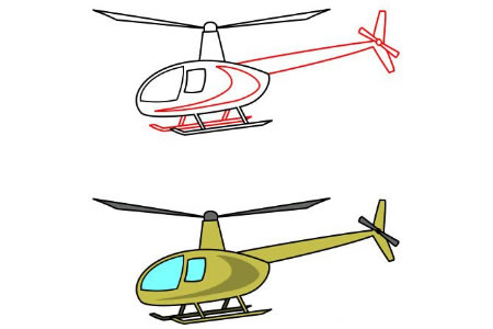 如何画卡通直升机简笔画图片
