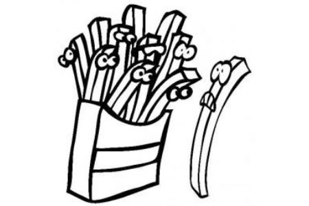 炸薯条简笔画图片