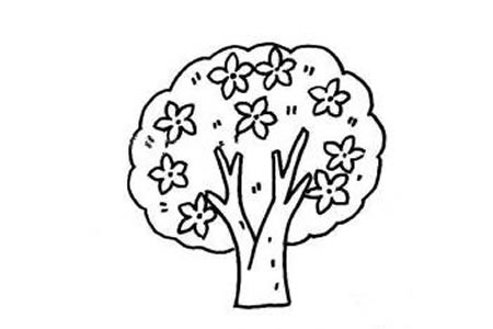 桃花树简笔画图片