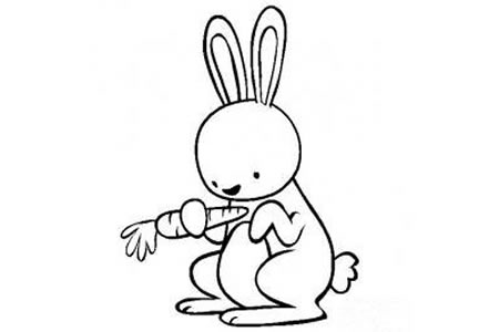 宠物小兔子简笔画图片