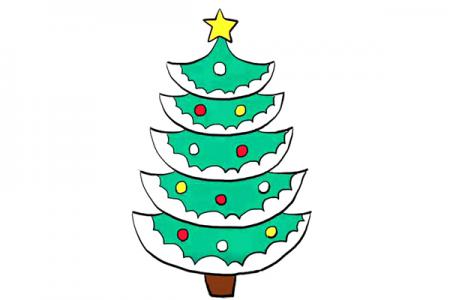 可爱的圣诞树怎么画