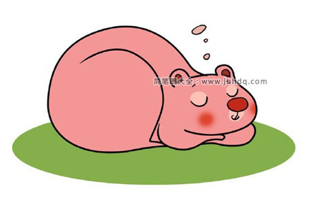 在睡觉的大熊简笔画教程