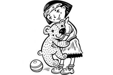 小女孩抱着她的大泰迪熊