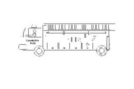 消防车 云梯简笔画