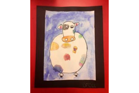 圆滚滚的大奶牛小学生动物画画大全