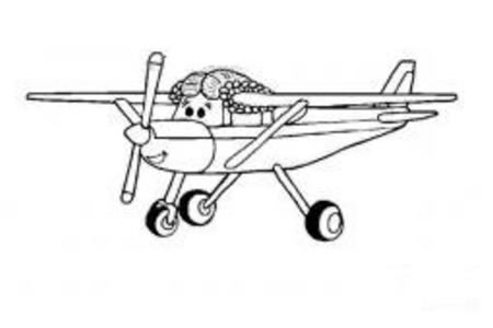 卡通螺旋桨飞机简笔画