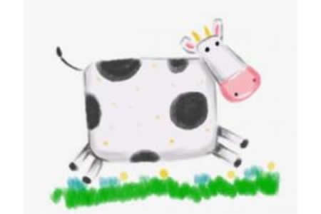 儿童画教程 大奶牛简笔画步骤图