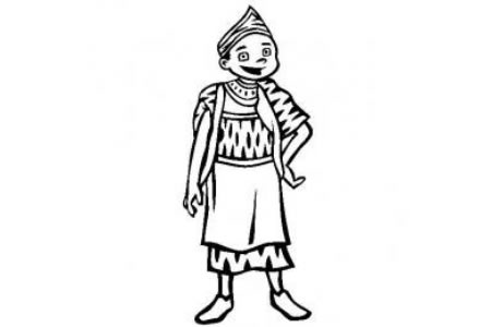 世界民族服饰简笔画 喀麦隆小男孩简笔画图片