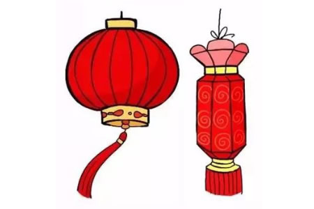 春节灯笼的两种画法