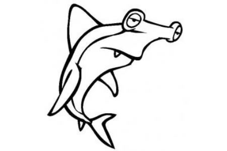 海洋生物图片 斧头鲨简笔画图片