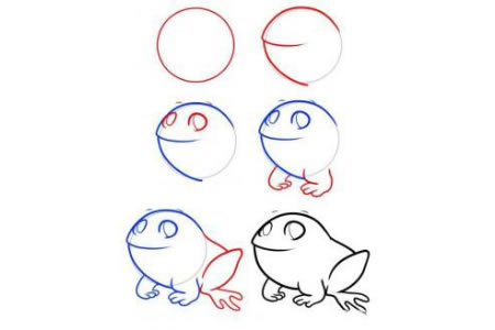 胖乎乎的青蛙简笔画步骤图