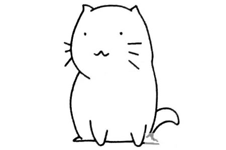 肥肥的小猫简笔画教程