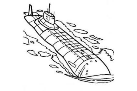交通工具简笔画 台风级核潜艇简笔画图片